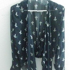 Cross transparent cardigan